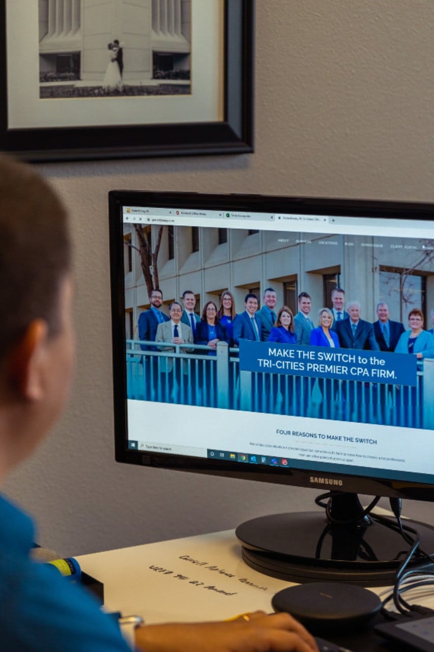 Dental CPA working on his computer